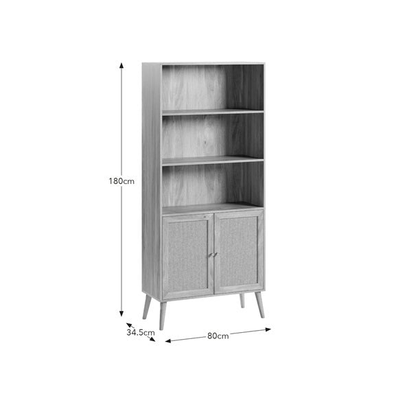 Jordyn Bookcase, Mango Wood Effect