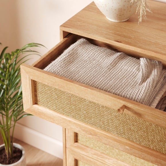 Jordyn 5 Drawer Chest, Mango Wood Effect, product image 3