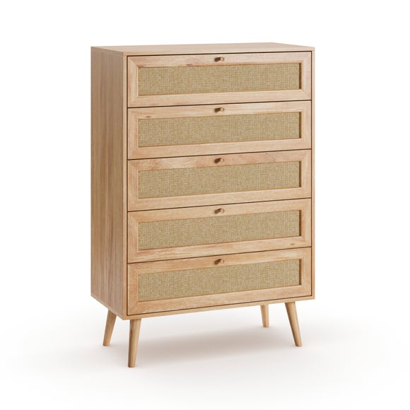 Jordyn 5 Drawer Chest, Mango Wood Effect, product image 8