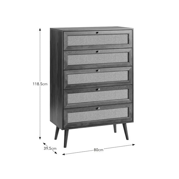 Jordyn 5 Drawer Chest, Mango Wood Effect, product image 18