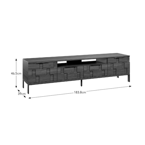 Watson Extra Wide TV Unit for TVs up to 80", Wood Effect, product image 16