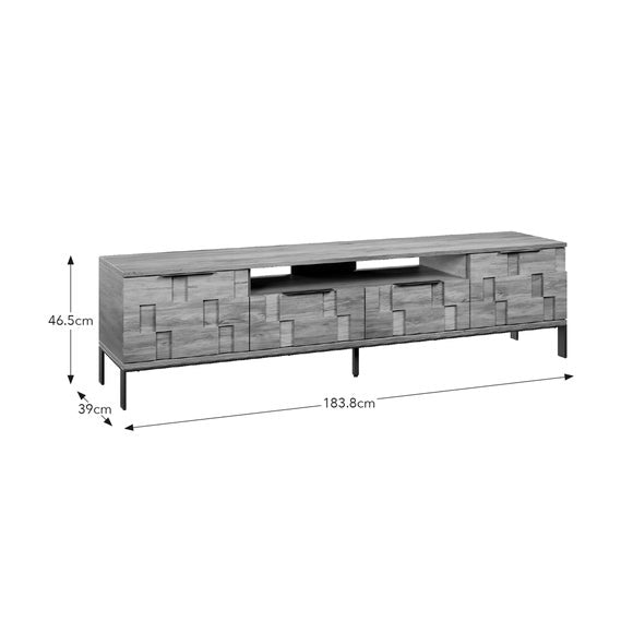 Watson Extra Wide TV Unit for TVs up to 80", Wood Effect, product image 8