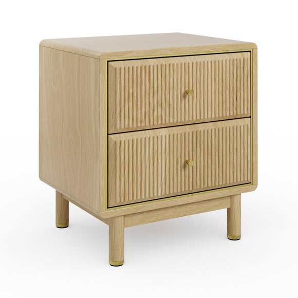 Daphne 2 Drawer Bedside, Oak Effect