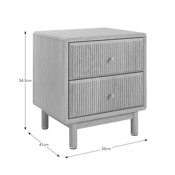 Daphne 2 Drawer Bedside, Oak Effect