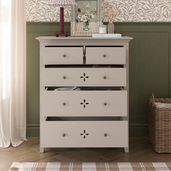 Lynton Petal Cut 5 Drawer Chest