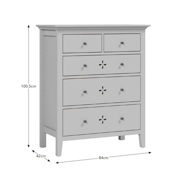 Lynton Petal Cut 5 Drawer Chest