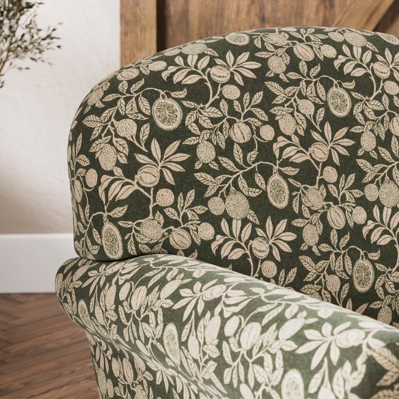 Enya Vintage Pod Print Scroll Armchair