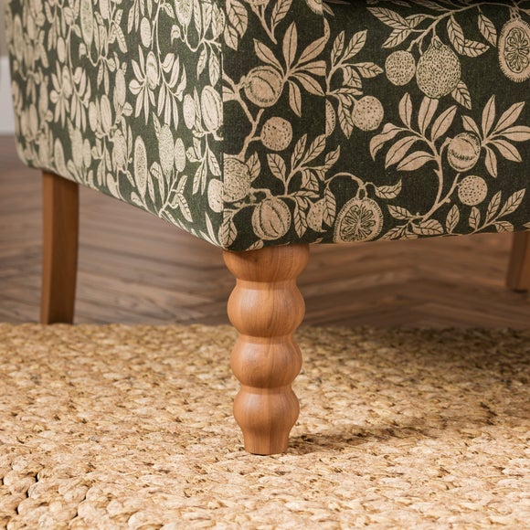 Enya Vintage Pod Print Scroll Armchair