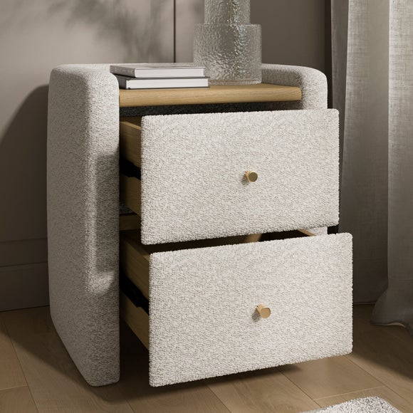Squidge 2 Drawer Boucle Bedside Table, product image 11