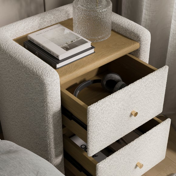 Squidge 2 Drawer Boucle Bedside Table, product image 12
