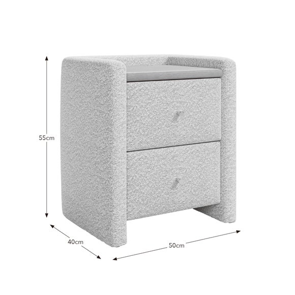 Squidge 2 Drawer Boucle Bedside Table, product image 17