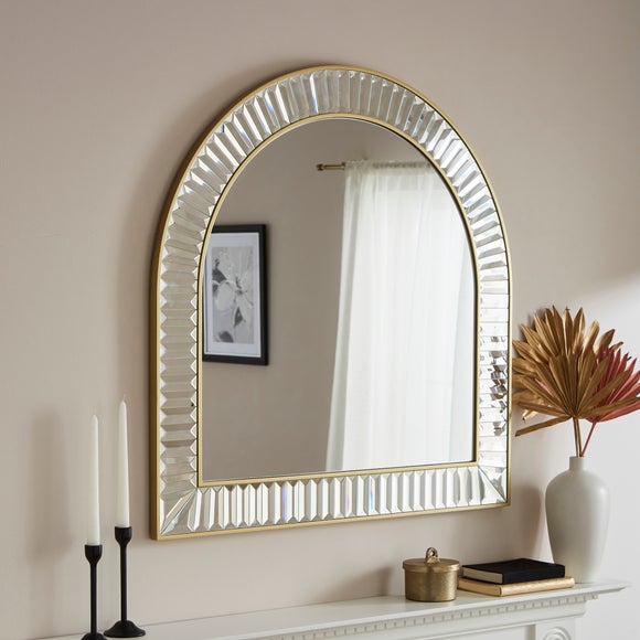 Audra Arched Bevelled Overmantel Wall Mirror
