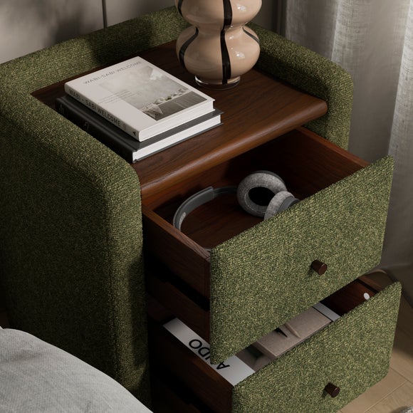 Squidge 2 Drawer Boucle Bedside Table, product image 3