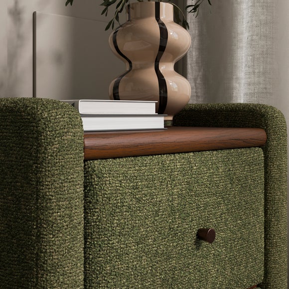 Squidge 2 Drawer Boucle Bedside Table, product image 4