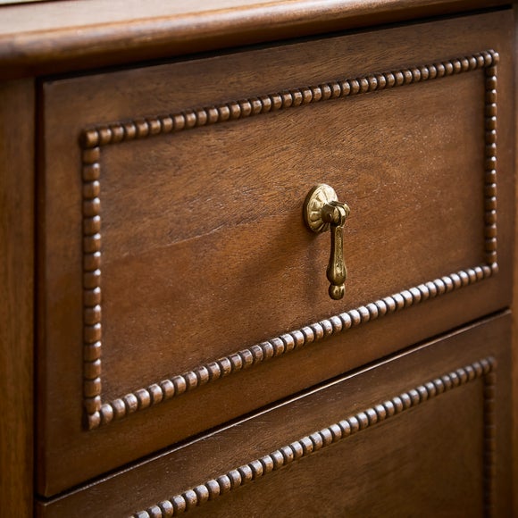 Ettie Beaded 2 Drawer Bedside Table, Mango Wood