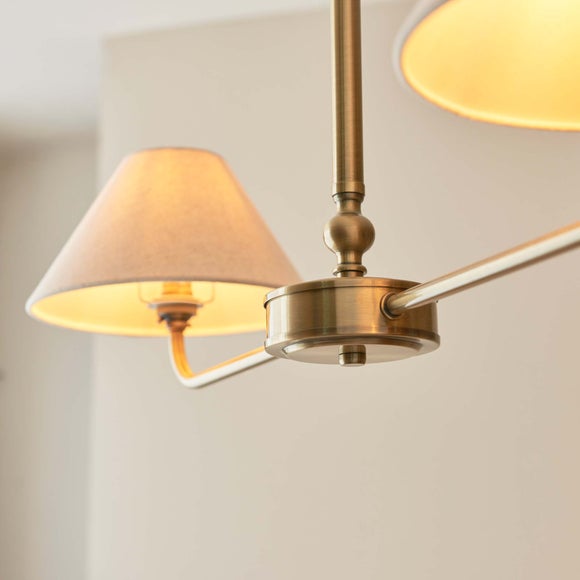 Vogue Leila 2 Light Plain Adjustable Linear Ceiling Light