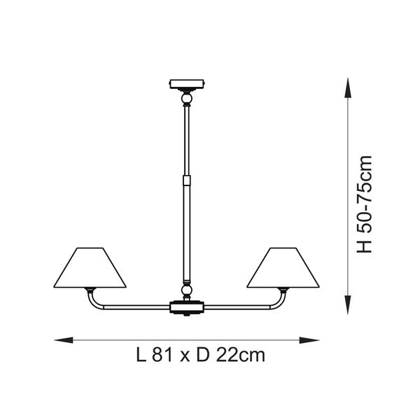 Vogue Leila 2 Light Plain Adjustable Linear Ceiling Light