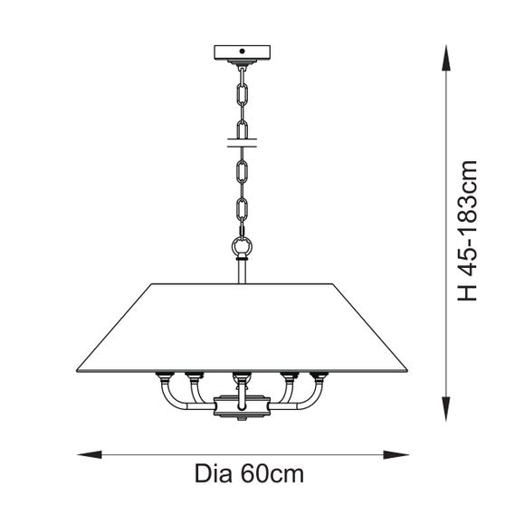 Vogue Leila 5 Light Adjustable Pendant Light