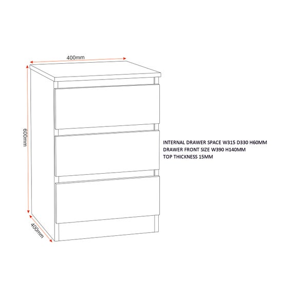 Set of 2 Walker 3 Drawer Bedside Tables, product image 30