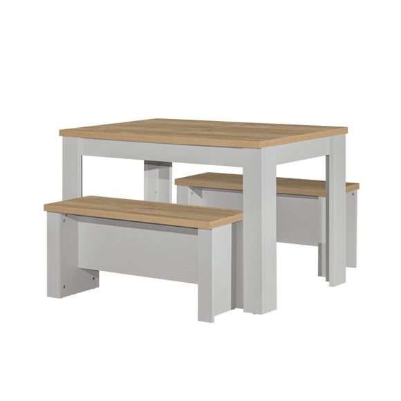 Highgate Dining Table with 2 Benches, Oak Effect, product image 13